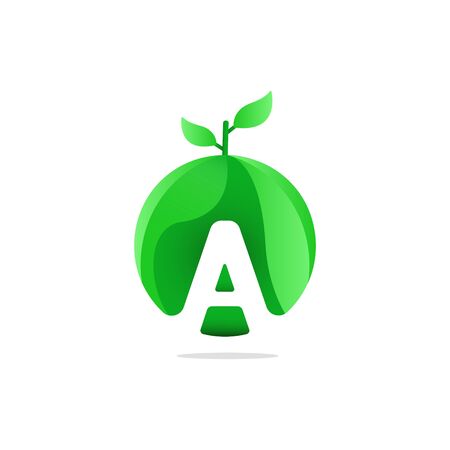 LETTER A FRUIT GRADIENT LOGO GOOD FOR YOUR BUSSINES LOGOのイラスト素材
