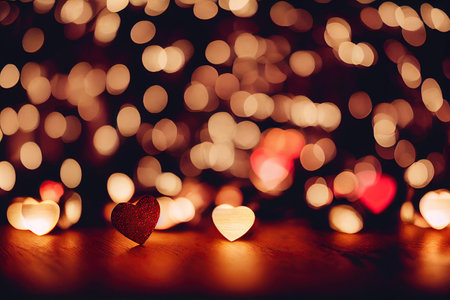 Heart bokeh background. Valentine's Day Love concept.の素材