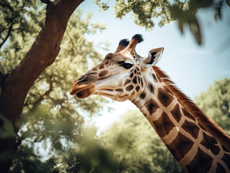 Giraffe in the wild African savanna.の素材