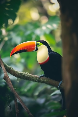 Toucan in the rainforest of Costa Rica, Central Americaの素材