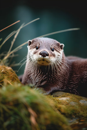 Portrait of an Asian small-clawed otter (Aonyx cinerea)の素材