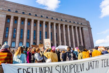 Climate Strike,Fridays for Future,Climate demonstrations in helsinki finlandのeditorial素材