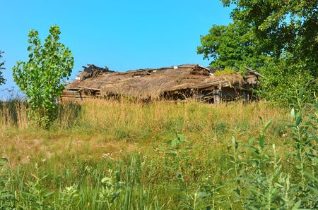 old abandoned hut near the destroyed Chernobylの写真素材
