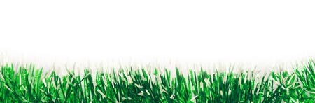 Fluffy festive Christmas garland green colorの写真素材