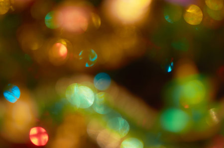 Natural red blur abstract christmas background with selective focus