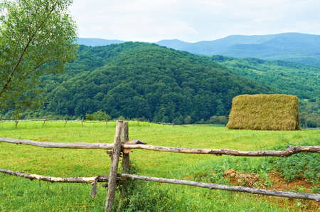 Valley in the mountains of the European summer dayの写真素材