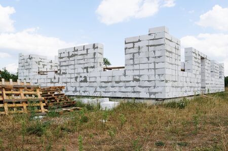 Finished building the house of aerated concreteの写真素材