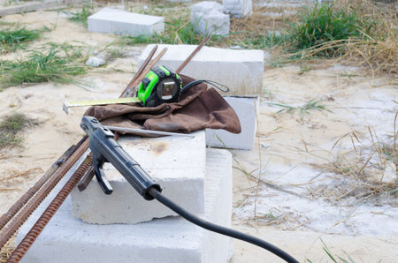Tools welder at a construction site
