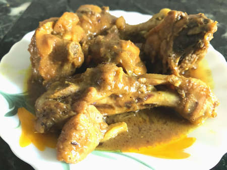 A bowl of chicken curryの素材