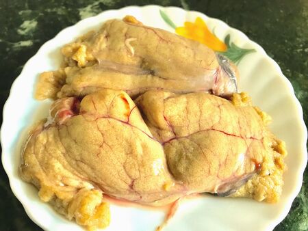 A plate of fresh fish eggsの素材