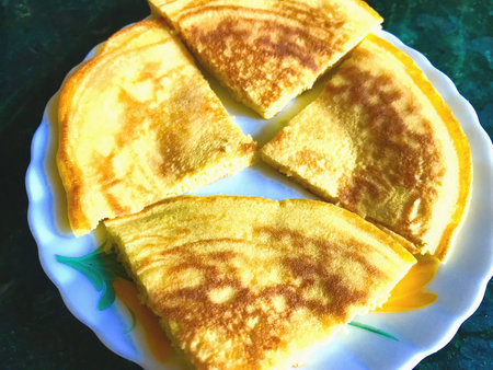 Some pieces of pancakes