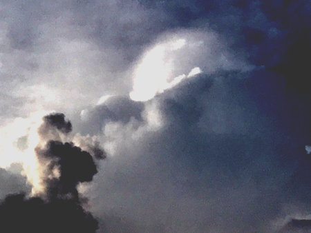 The stormy clouds in the  sky