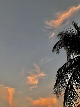 natural scenery with beautiful clouds in the twilight skyの素材