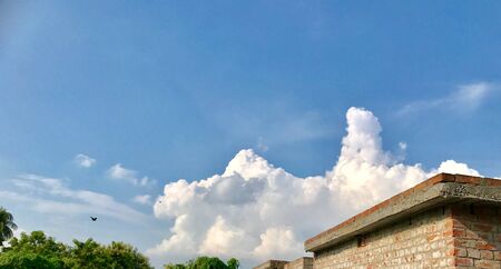 natural landscape with clouds in the blue sky.の素材