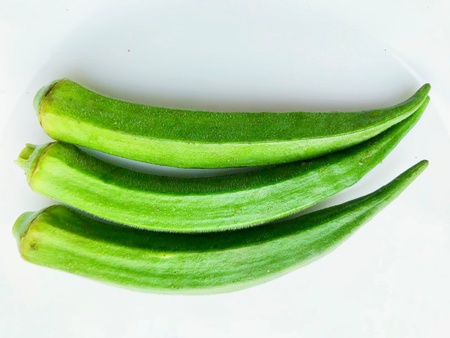Some of green ladys fingers. Ladys finger is a healthy vegetableの素材