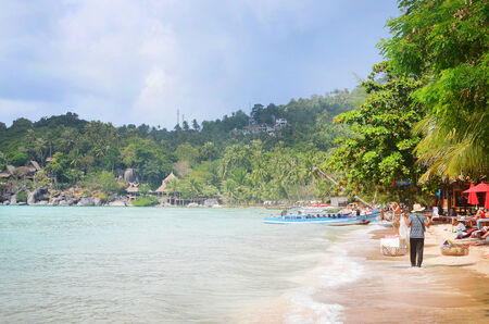 Beach and jungle of koh tao in the gulf of thailandのeditorial素材