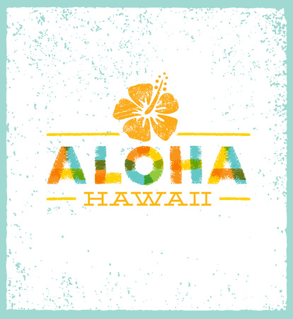 Aloha Hawaii Creative Summer Beach Tropical Vector Design Element.のイラスト素材