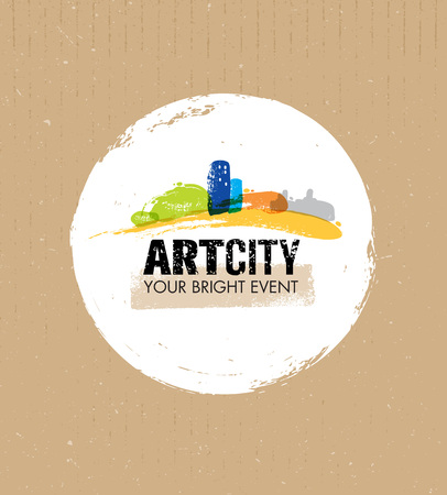 Art City Creative Event Vector Concept On Texture Cardboard Backgroundのイラスト素材
