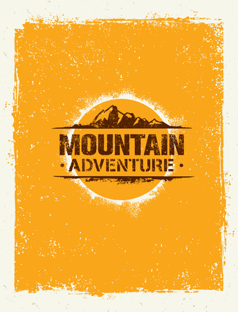 Mountain Adventure. Adventure Mountain Hike Creative Motivation Concept. Vector Outdoor Designのイラスト素材