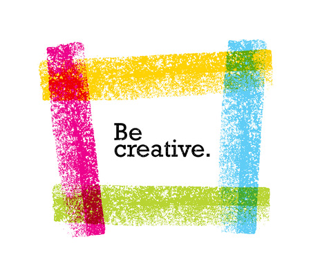 Be Creative Motivation Quote. Bright Brush Typography Print Conceptの写真素材