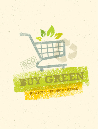 Buy green Eco shopping cart.のイラスト素材
