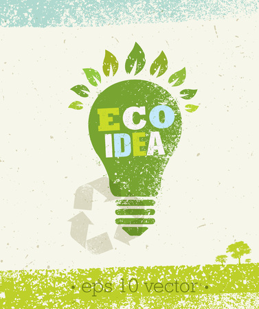 Go Green Recycle Reduce Reuse Eco Poster Concept. Creative Organic Illustration On Rough Backgroundのイラスト素材