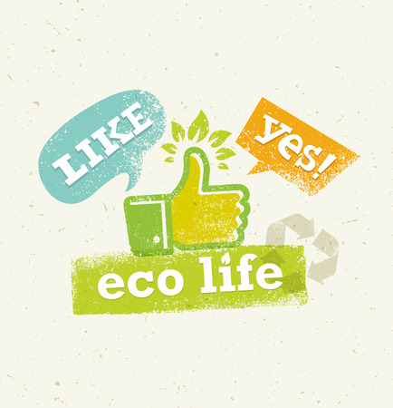 Go Green Recycle Reduce Reuse Eco Poster Concept. Creative Organic Illustration On Rough Backgroundのイラスト素材