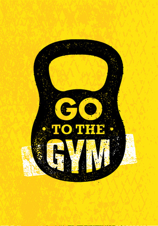 Go To The Gym. Sport And Fitness Creative Motivation Vector Design Banner Concept On Grunge Background.のイラスト素材