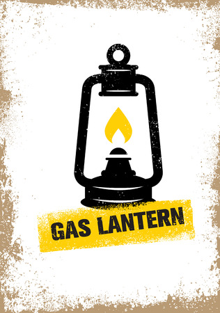 Hand-drawn vintage kerosene lamp. Sketch oil lantern. Vector illustration. T-shirt print. Posterのイラスト素材