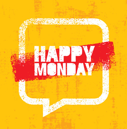 Happy Monday inspirational quoteのイラスト素材