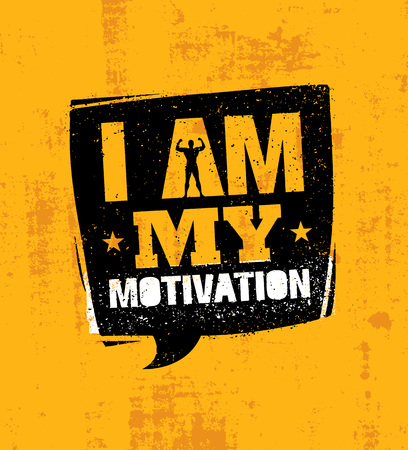 I Am My Motivation. Inspiring Workout and Fitness Gym Motivation Quote. Creative Sport Vector Typographyのイラスト素材