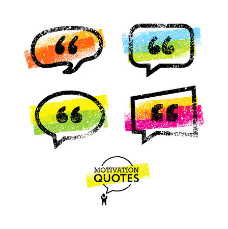 Vector Set of Quote Bubbles Templates. Bright Brush Rough Design Conceptのイラスト素材