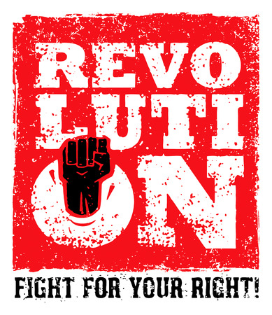 Revolution SocialProtest Creative Grunge Vector Concept on Rough Grunge Backgroundのイラスト素材