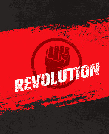 Revolution SocialProtest Creative Grunge Vector Concept on Rough Grunge Backgroundのイラスト素材