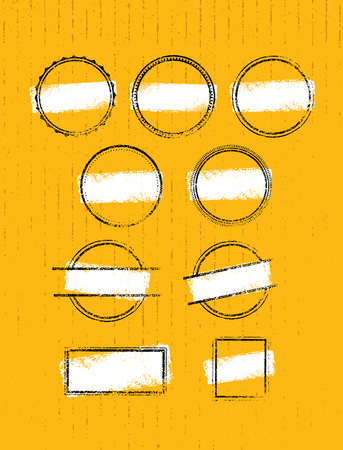 Grunge post Stamps Collection of Circles. Banners, Insignias , Logos, Icons, Labels and Badges Setのイラスト素材