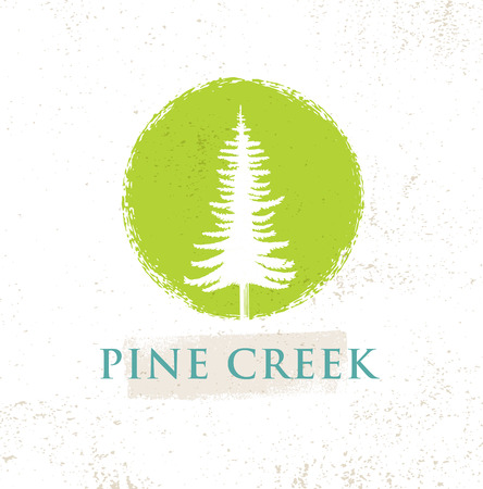 Pine Creek Eco Yoga Retreat Rough Sign Concept On Rough Backgroundのイラスト素材