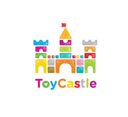 Toy Brick Castle sign.のイラスト素材
