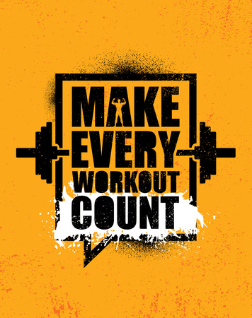 Make Every Workout Count. Inspiring Creative Motivation Quote Poster Template. Vector Typography Banner Design Conceptのイラスト素材
