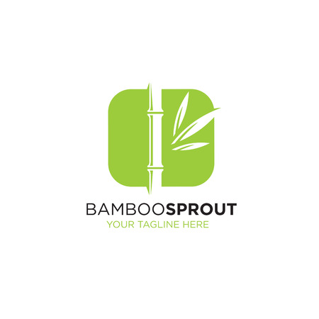 Bamboo Sprout Eco Green Minimalistic Sign Concept.のイラスト素材
