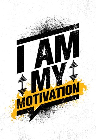 I Am My Motivation. Inspiring Sport Typography Motivation Quote Illustration.のイラスト素材
