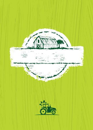 Creative Illustration Concept With Tractor Iconのイラスト素材