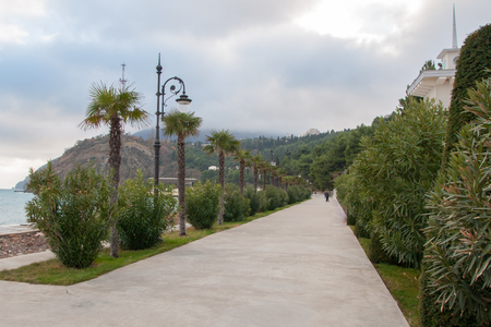 exotic embankment on a cloudy day in high qualityの写真素材
