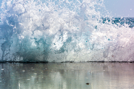 colorful splash of waves close-up in high qualityの写真素材