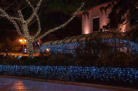 the lights on the tree canopy and in oriental style in high qualityの写真素材