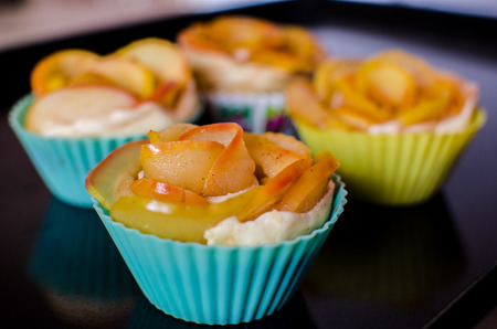 Rose apples and puff pastryの写真素材