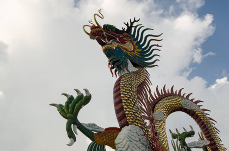 Dragons in the park with skyの写真素材