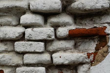 Old brick wall in Thailand vintage temple.の写真素材