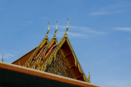 Roof detail at Wat Pho temple at bangkok thailand.の写真素材
