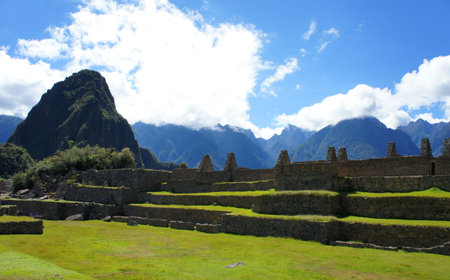 Machu Picchu, site of the ruins of the Incan citadel high in the Andes Mountains in Peru