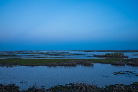 after sunset on the lake.の写真素材